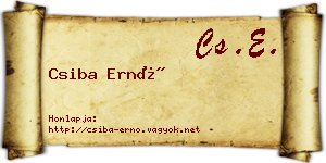 Csiba Ernő névjegykártya