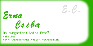 erno csiba business card